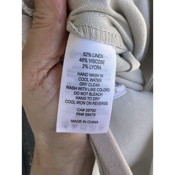 House Of Harlow Linen Blend Wide Leg Pants Sz 8 Cream NWT Preppy Minimalist Neut - Picture 8 of 8